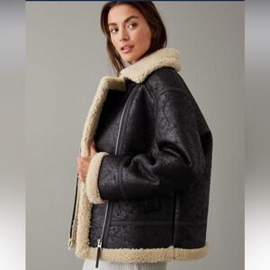 American Eagle Outfitters Black Teddy Jacket